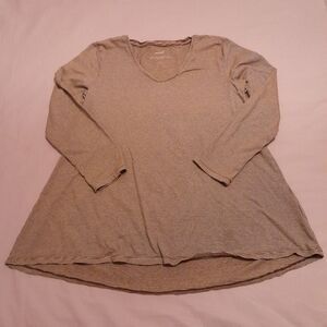 Pure Jill Striped Shirred Back Tunic‎ Small Long Sleeve Cotton Modal Fall Shirt